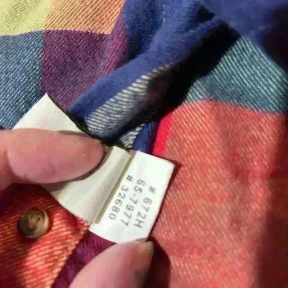 Orvis Mens Flannel Shirt L Green Blue Red Plaid Cotton Button Down Collar - Picture 4 of 8